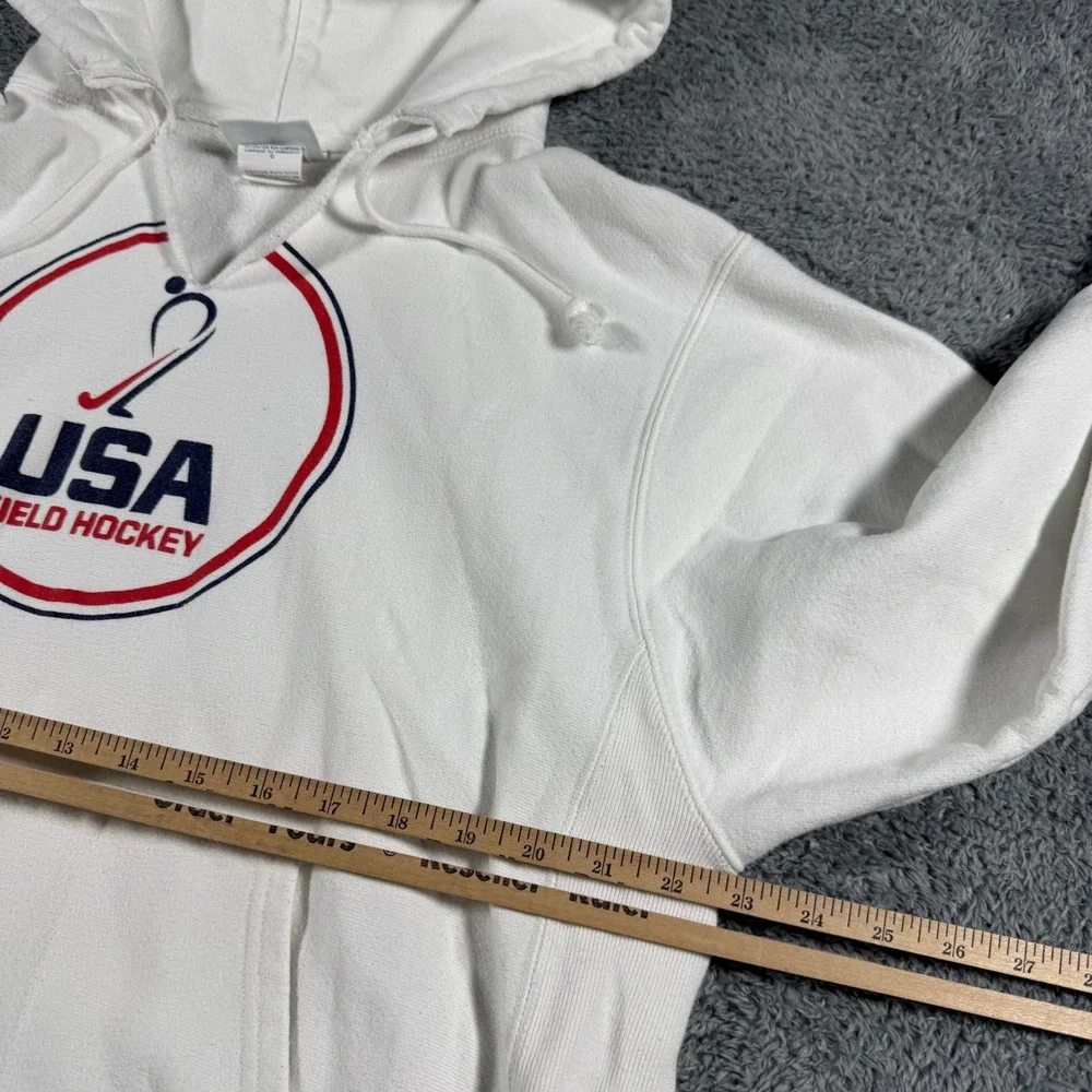 VTG Champion‎ Hoodie Mens Large White USA Field Hockey Reverse Weave Pullover